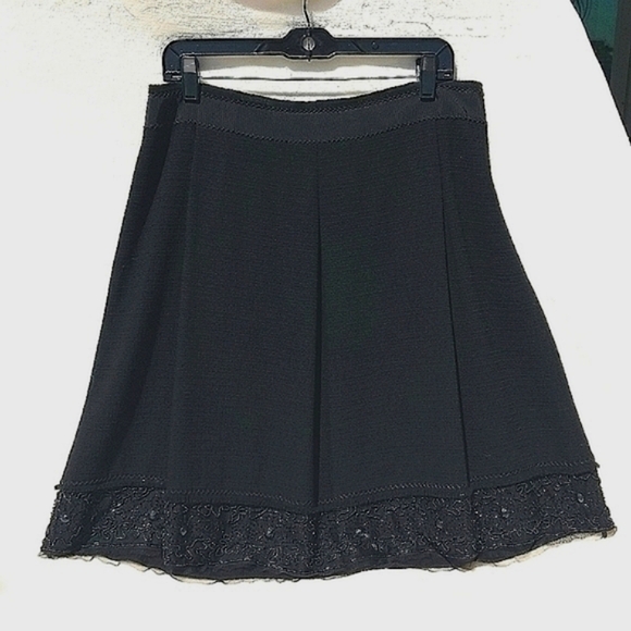 Elie Tahari Dresses & Skirts - ELIE TAHARI Dorian Beaded Black Wool Skirt - NWT